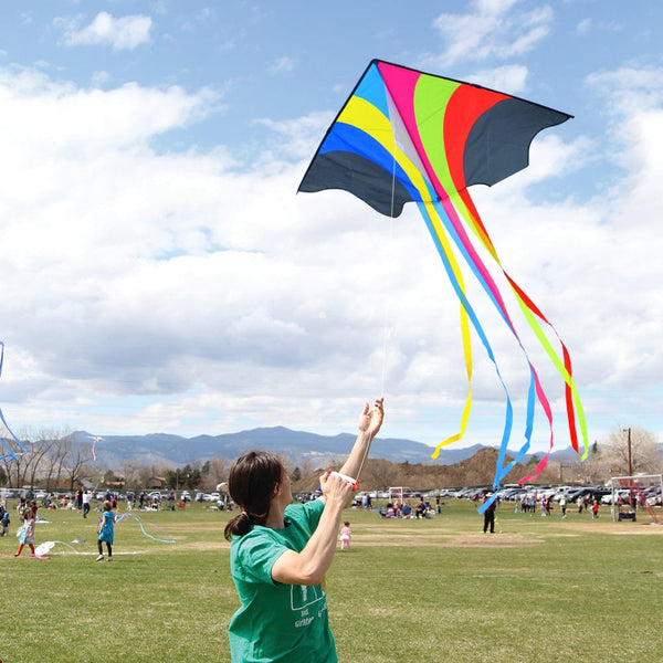 Kangyue Mint's Colorful Life Delta Flying Rainbow Kite 00656516039319