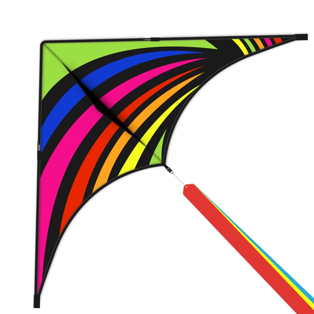 Mint's Colorful Life Delta Kite for Kids & Adults, Extremely Easy to Fly Kite with 3 Ribbons and 300ft Kite String, Best Kite for Beginners