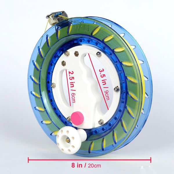 Kangyue Simxkai 8in Kite Reel Winder 1000ft Line Easy to Grip for Kids & Adults-Blue