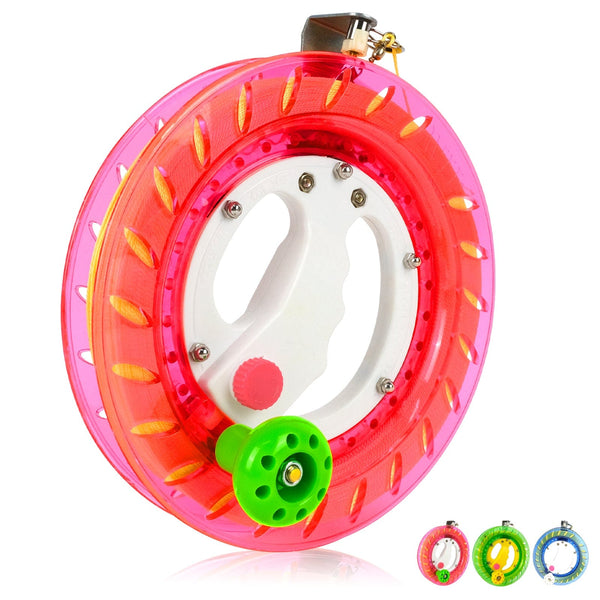 Kangyue Simxkai 8in Kite Reel Winder 1000ft Line Easy to Grip for Kids & Adults-Pink