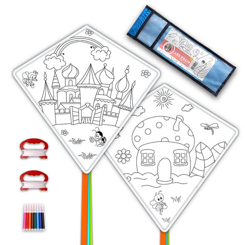 Mint's Colorful Life Diamond DIY Kites (2 Pack Ready to Color—Castle House) 656516170517