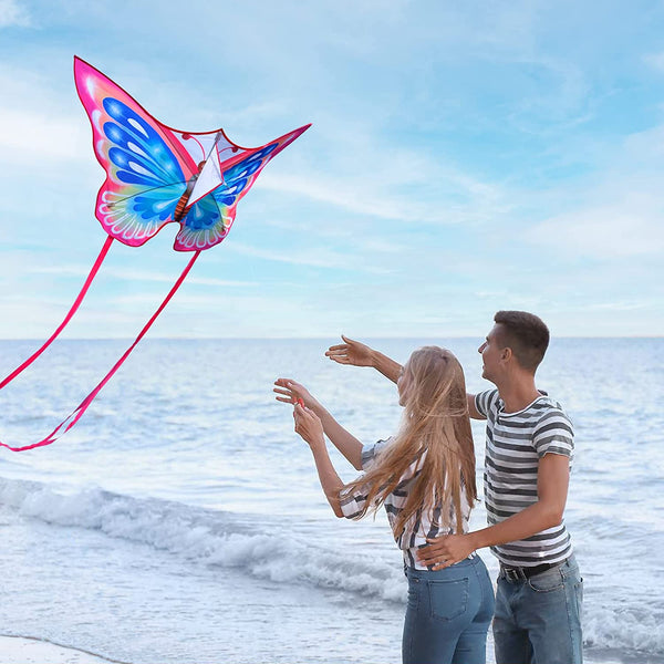 Kangyue Flying Hoofer Pink Butterfly Kite for Kids and Adults Easy to Fly 754525154297