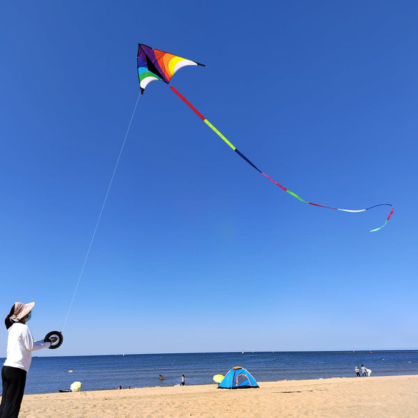 Kangyue Giant Rainbow Kite for Adults, Easy to Fly Large Beach Kite 50132665394