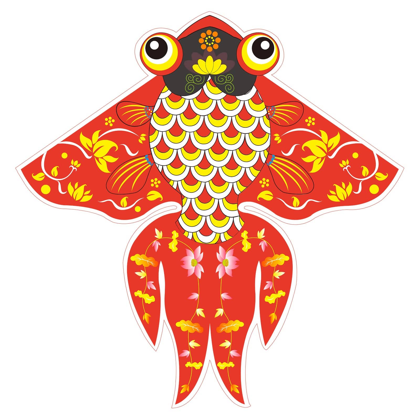 Mint's Colorful Life Mint's Colorful Life Chinese Goldfish Kite for Kids & Adults (Red) 00046432953385