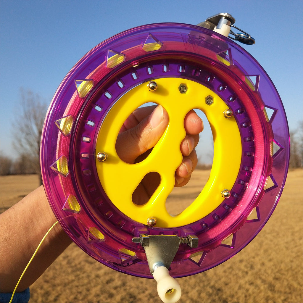 Mint's Colorful Life Kite Line Reel Winder 7inches Dia with 600 Feet String (60 lbs) for Kids/Teens, Purple