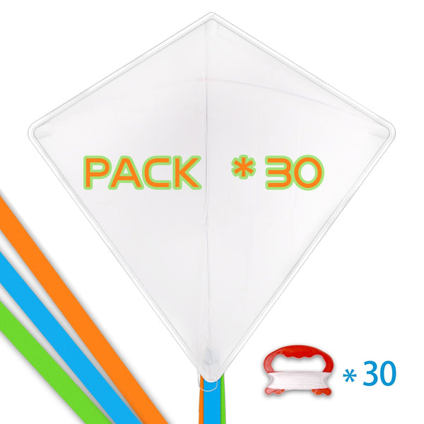 Kangyue Mint's Colorful Life White Diamond Kite Kits to Decorate (30 Pack )