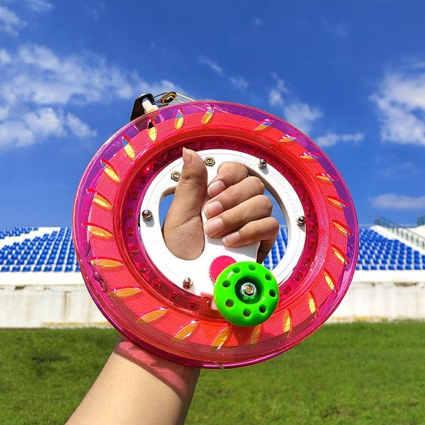Kangyue Simxkai 8in Kite Reel Winder 1000ft Line Easy to Grip for Kids & Adults-Pink